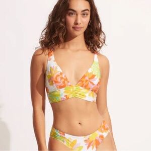 NWT SEAFOLLY Palm Springs Longline Triangle Top (Top only) Size 8